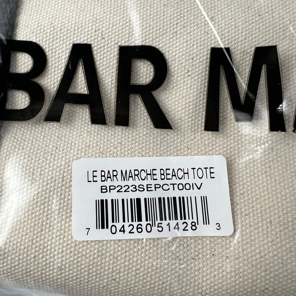 Le Bar Marche La Plage Limited Edition Canvas Tote Beach Pool Bag Oversized